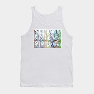 Stylized Abstract Swirls Pattern Tank Top